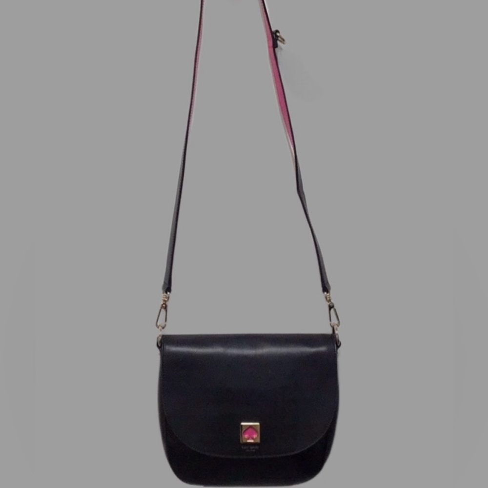 Kate Spade Doreen Bond Street Leather Crossbody/Shoulder Bag, Black/Pink - Picture 4 of 9